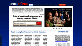 What Rentafriend.com website looked like in 2020 (4 years ago)