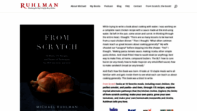 What Ruhlman.com website looked like in 2020 (4 years ago)