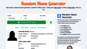 What Random-name-generator.com website looked like in 2020 (4 years ago)