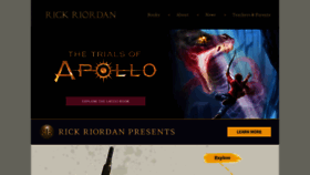What Rickriordan.com website looked like in 2020 (4 years ago)