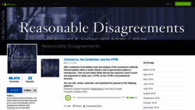 What Reasonabledisagreements.podbean.com website looked like in 2020 (4 years ago)