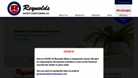 What Reynoldswater.com website looked like in 2020 (4 years ago)