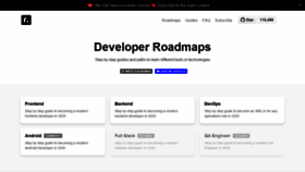What Roadmap.sh website looked like in 2020 (3 years ago)