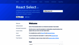 What React-select.com website looked like in 2020 (3 years ago)