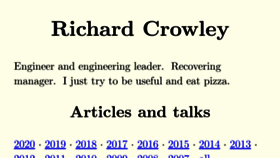 What Rcrowley.org website looked like in 2020 (3 years ago)