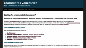What Roommatesvancouver.com website looked like in 2020 (3 years ago)