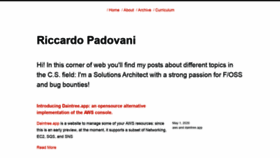 What Rpadovani.com website looked like in 2020 (3 years ago)