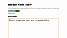 What Random-name-picker.org website looked like in 2020 (3 years ago)