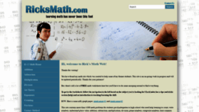 What Ricksmath.com website looked like in 2020 (3 years ago)