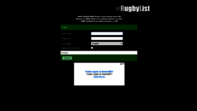 What Rugbylist.ws website looked like in 2020 (3 years ago)