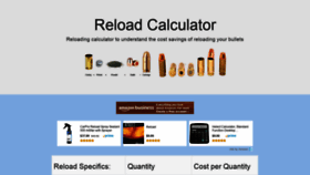 What Reloadcalculator.com website looked like in 2020 (3 years ago)