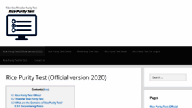 What Ricepuritytestofficial.com website looked like in 2020 (3 years ago)