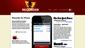 What Recordertheapp.com website looked like in 2020 (3 years ago)