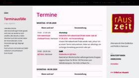 What Rauszeit-termine.org website looked like in 2020 (5 years ago)