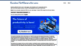 What Randomtextgenerator.com website looked like in 2020 (3 years ago)