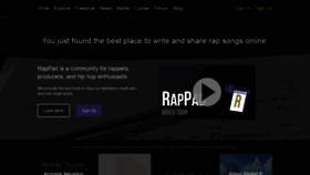 What Rappad.co website looked like in 2020 (3 years ago)