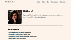 What Robincamille.com website looked like in 2020 (3 years ago)