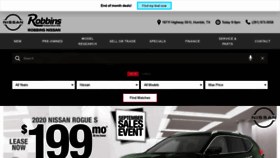 What Robbinsnissan.com website looked like in 2020 (3 years ago)
