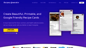What Recipesgenerator.com website looked like in 2020 (3 years ago)