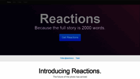 What Reactions.co website looked like in 2020 (3 years ago)