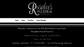 What Rosaleespizzeria.com website looked like in 2020 (3 years ago)