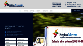 What Reginamoving.ca website looked like in 2020 (5 years ago)