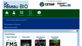 What Reseaubio.org website looked like in 2020 (3 years ago)