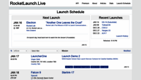 What Rocketlaunch.live website looked like in 2021 (3 years ago)