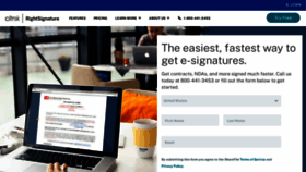 What Rightsignature.com website looked like in 2021 (3 years ago)