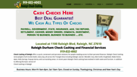 What Raleigh-checkcashing.com website looked like in 2021 (3 years ago)