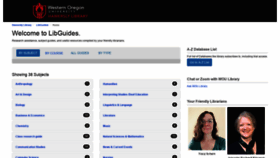 What Research.wou.edu website looked like in 2021 (3 years ago)