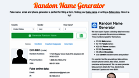What Random-name-generator.com website looked like in 2021 (3 years ago)