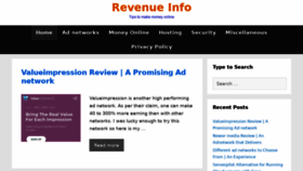 What Revenueinfo.com website looked like in 2021 (3 years ago)