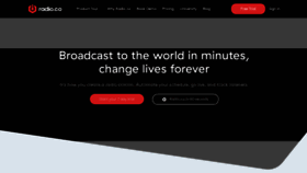 What Radio.co website looked like in 2021 (3 years ago)