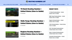 What Routingnumberslist.com website looked like in 2021 (3 years ago)