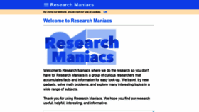 What Researchmaniacs.com website looked like in 2021 (3 years ago)