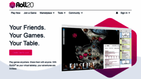 What Roll20.net website looked like in 2021 (4 years ago)