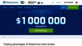 What Roboforex.com website looked like in 2021 (3 years ago)