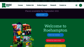 What Roehampton.ac.uk website looked like in 2021 (3 years ago)