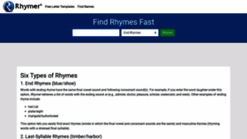 What Rhymer.com website looked like in 2021 (3 years ago)