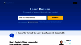 What Russianpod101.com website looked like in 2021 (3 years ago)