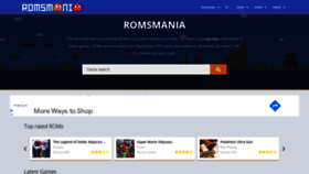 What Romsmania.games website looked like in 2021 (3 years ago)