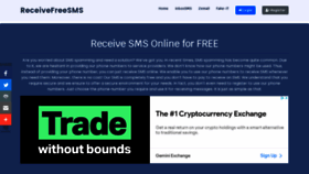 What Receivefreesms.co.uk website looked like in 2021 (4 years ago)