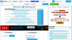 What Railenquiry.in website looked like in 2021 (2 years ago)