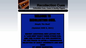 What Recollectioncues.com website looked like in 2021 (2 years ago)