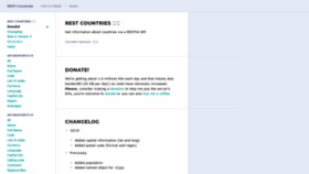 What Restcountries.com website looked like in 2021 (3 years ago)