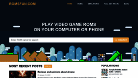 What Romsfun.com website looked like in 2022 (2 years ago)