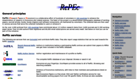 What Repec.org website looked like in 2022 (2 years ago)