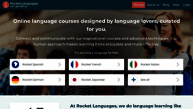 What Rocketlanguages.com website looked like in 2022 (2 years ago)