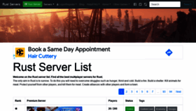 What Rust-servers.net website looked like in 2022 (2 years ago)